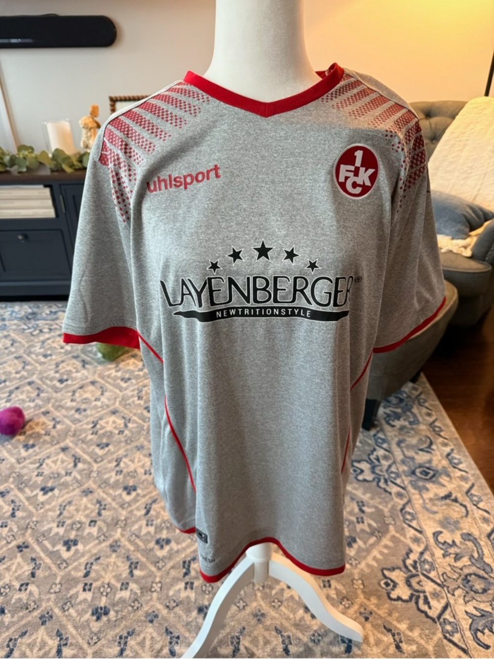 1. FC Kaiserslautern Away-Style Soccer Jersey - Gray & Red